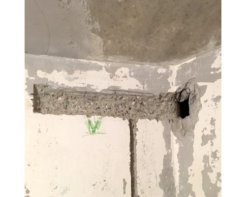 Штробление стены под нишу для дренажной помпы Euroklimat 150х70 мм. (Монолитный бетон)